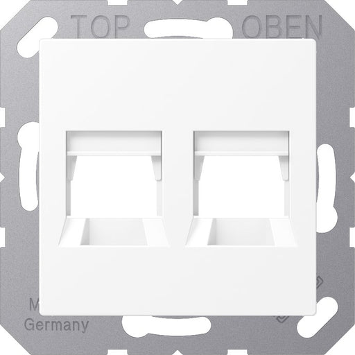 Jung - Einsatz/Abdeckung für Kommunikationstechnik Abdeckung 2-fach A 1569-2 WE WWM f.MJ WE AMP, Radiall