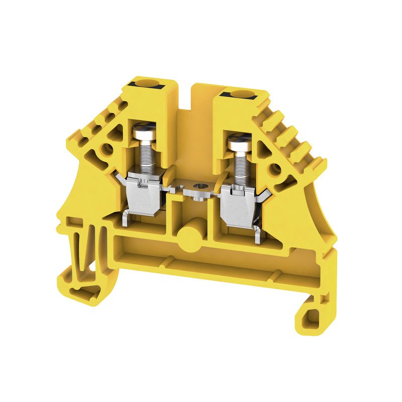 Weidmüller - Durchgangs-Reihenklemme Klemme WDU 2.5N GE/SW Schraubansch.,2.5mm² − 100 Stück