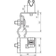 DEHN - Dachleitungshalter für Blitzschutz Dachleitungshalter DLH DG 8 RSF20.25V2A NIRO f. Metalldächer
