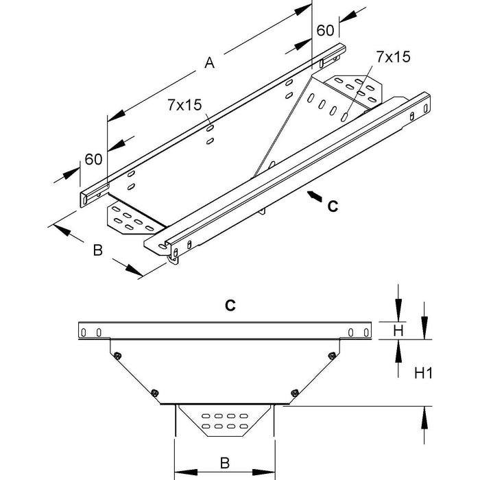 Niedax - Abgangstrichter für Kabelrinne Abgangstrichter-Set RTL 35.250  − 1 Stück
