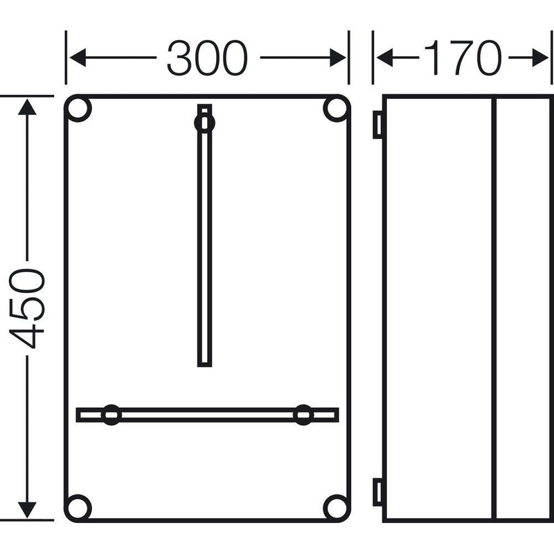 Hensel - Zähler-Leergehäuse Zählergehäuse Mi 2300 300x450x170mm T=146