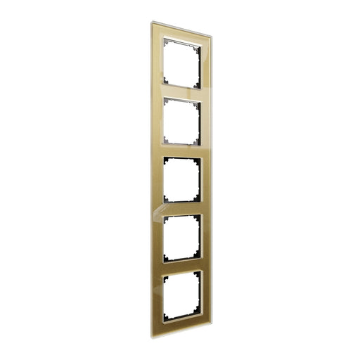 Merten - Abdeckrahmen Echtglasrahmen 5-fach MEG4050-2341 gold, M-Plan