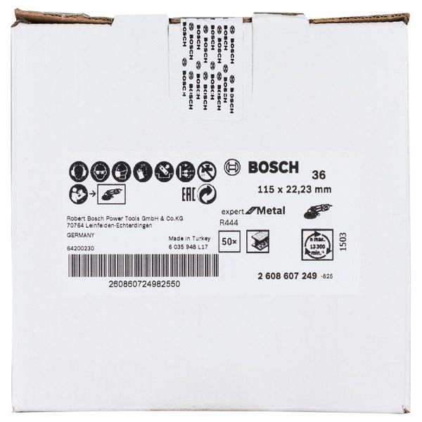 Bosch - Trenn-/Schleifscheibe Fiberschleifscheibe R444, 2608607249 Expert for Metal
