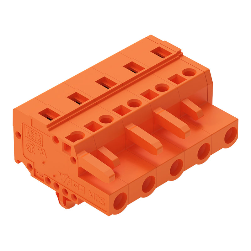 WAGO - Kabelsteckverbinder für Leiterplattensteckverbinder 1-Leiter-Federleiste 231-705/008-000 CAGECLAMP,2,5mm²,or − 50 Stück