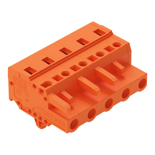 WAGO - Kabelsteckverbinder für Leiterplattensteckverbinder 1-Leiter-Federleiste 231-705/008-000 CAGECLAMP,2,5mm²,or − 50 Stück