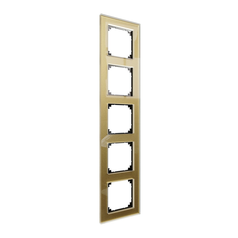 Merten - Abdeckrahmen Echtglasrahmen 5-fach MEG4050-2341 gold, M-Plan