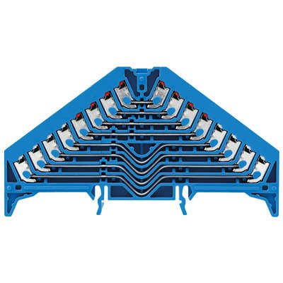Weidmüller - Durchgangs-Reihenklemme Rangierverteilerklemme PRV 8BL 35X7.5 RT/WS Push-IN P-Reihe − 20 Stück
