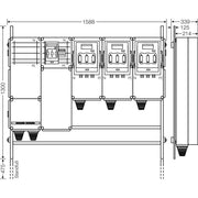 Hensel - Verteilerschrank für Energieversorgung Ladeverteiler Mi EV 140kW 3001 f.3 Abgänge a 140kW