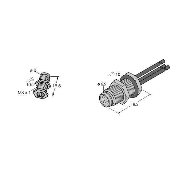 Turck - Zubehör/Ersatzteile für Positionsschalter Flanschstecker PFS3F-0,2