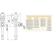 DEHN - Anschlusselement für EuK-Vorrichtung Universalklemme UK 30 SQL D25/30mm T18mm