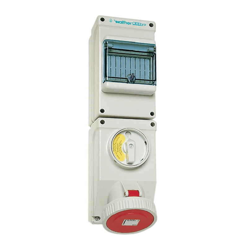 Walther Werke - CEE-Steckdose abschaltbar, abgesichert (IEC 60309) Wandsteckdose 32A AU139403TS 4P 400-440V 3h IP67