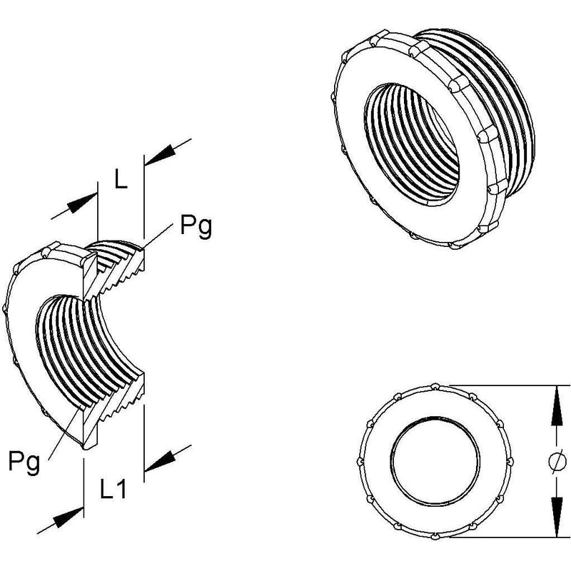 HKL - Erweiterungs-/Reduzierring Reduzierring 1893/2116 − 50 Stück