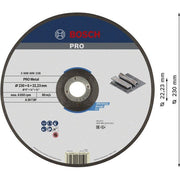 Bosch - Trenn-/Schleifscheibe PRO Metal Schleifscheibe, 2608600228 230 x 6 x 22.23 mm