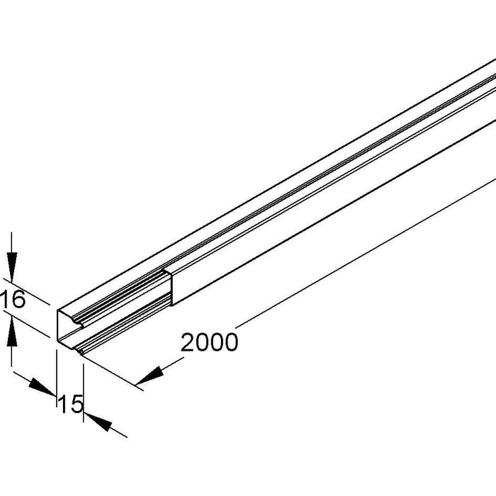 Niedax - Leitungsführungskanal LFK-Kanal LLK 16.016 W Unterteil + Deckel − 2 Meter
