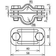 DEHN - Trennklemme für Blitzschutz Zweimetall UNI-Trennklemme ZMTK81016CUSTTZN Cu-St/tZn Rd8-10/16