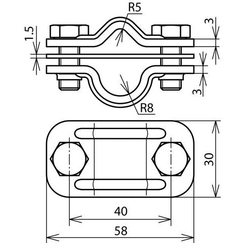 DEHN - Trennklemme für Blitzschutz Zweimetall UNI-Trennklemme ZMTK81016CUSTTZN Cu-St/tZn Rd8-10/16