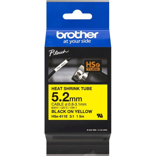 Brother - Schrumpfschlauch Schrumpfschlauchkassette HSe-611E ge/sw,5,2mm, 1,5m