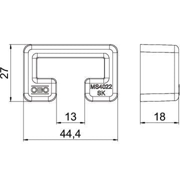 OBO Bettermann - Schutzkappe/Abdeckung für Stiel/Profilschiene Schutzkappe gespritzt MS4022 SK zu Schiene CPS 4 − 25 Stück