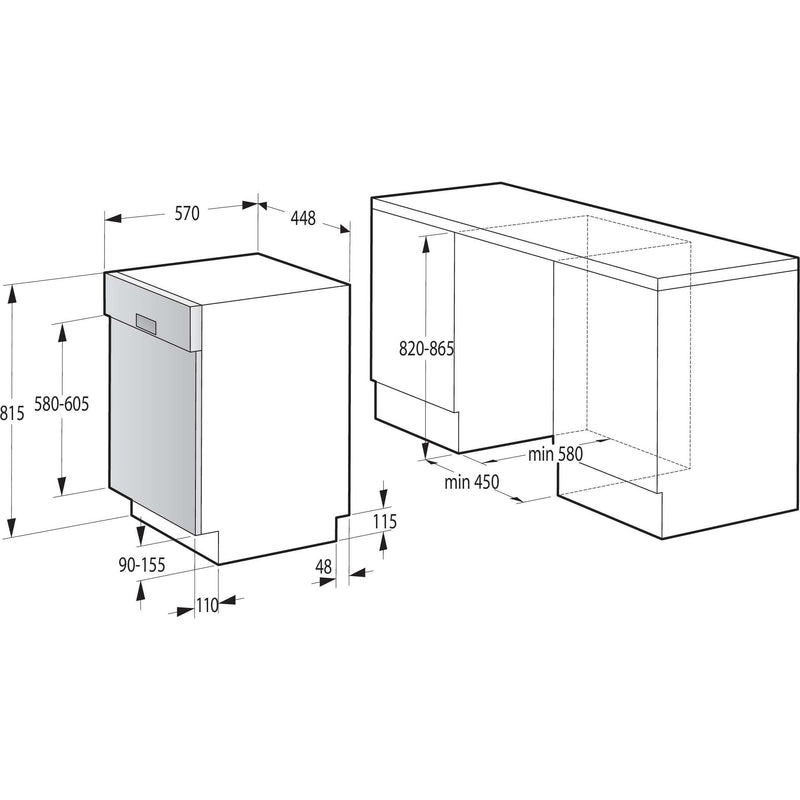 Gorenje - Geschirrspüler EB-Geschirrspüler GI520E15X 45cm,9 MG, 9l, 47 dB