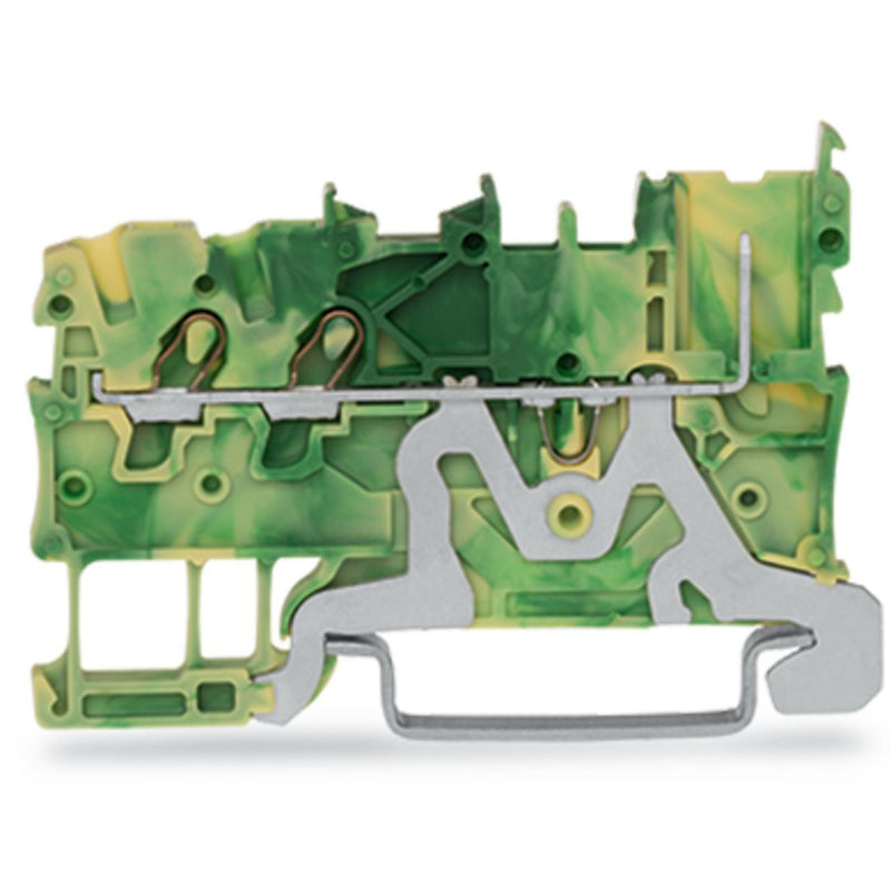 WAGO - Schutzleiter-Reihenklemme 2-Leiter/1-Pin-PE-Basiskl. 2020-1307 CAGE CLAMP,gn-ge − 50 Stück