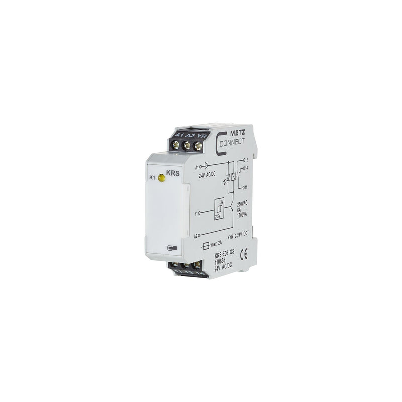 Metz Connect - Schaltrelais Schnittstellenmodul 1W KRS-E06 24ACDC Hand ohne Handbedienebene − 5 Stück