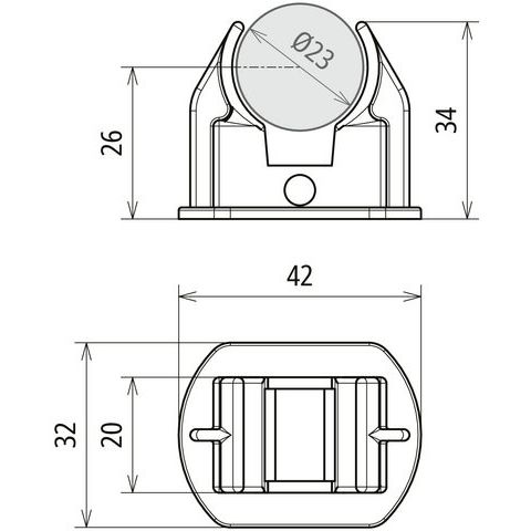 DEHN - Zubehör/Ersatzteile für Erdung und Blitzschutz Adapter RLA 23 FB K SW D=23mm f.HVI-Leitung