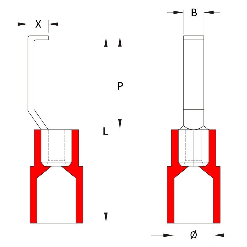 Weidmüller - Verbinder für Cu-Leiter zum Verpressen Kabelschuh HBT 1,5 - 4,6 RT max.: 1.5 mm² − 100 Stück