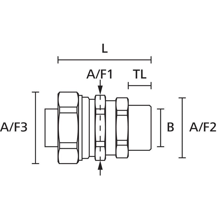 HellermannTyton - Metall-Schutzschlauch-Verschraubung Metallverschraubung Kompr. 166-31503(10) drehendes Gewinde − 10 Stück
