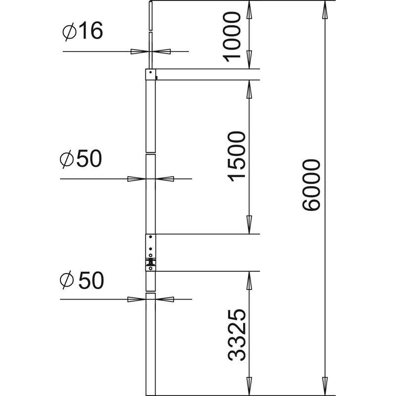 OBO Bettermann Vertr - Fangeinrichtung für Blitzschutz Isolierter Fangmast isFang IN 6000 6000mm