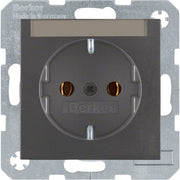 Berker - Steckdose Schuko-Steckd.anth/matt 47501606 m. Beschriftungsfeld