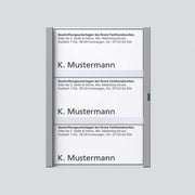 Siedle&Söhne - Zubehör/Ersatzteile für Türkommunikation Namensschild titan-met kpl 200029793-00 f.TM 612-3 TM − 1 Stück