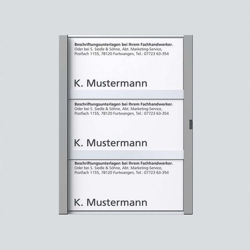 Siedle&Söhne - Zubehör/Ersatzteile für Türkommunikation Namensschild titan-met kpl 200029793-00 f.TM 612-3 TM − 1 Stück