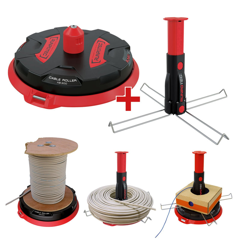 Runpotec - Kabeltrommelabroller Aktion Multifunkt.Dorn-Set 10174 Profi-Kabelabroller