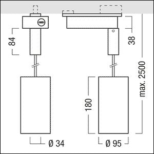 Zumtobel Group - Pendelleuchte LED-Pendelstrahler V2-P M2500 #60510469 927-65