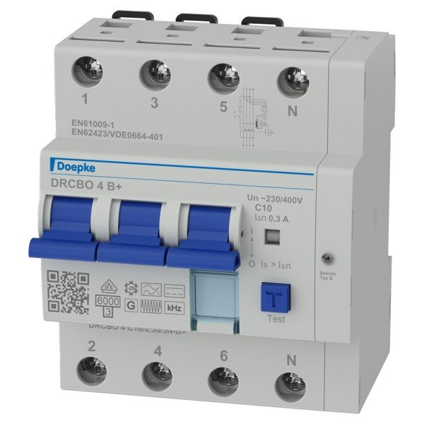 Doepke - Kombination FI-Schalter/Leitungsschutzschalter FI-/LS-Kombination DRCBO4C10/0,30/3N-B