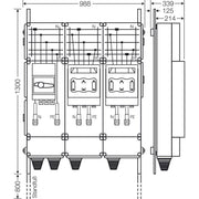 Hensel - Verteilerschrank für Energieversorgung Ladeverteiler Mi EV 200kW 2000 b. z. 2 Ladepunkte