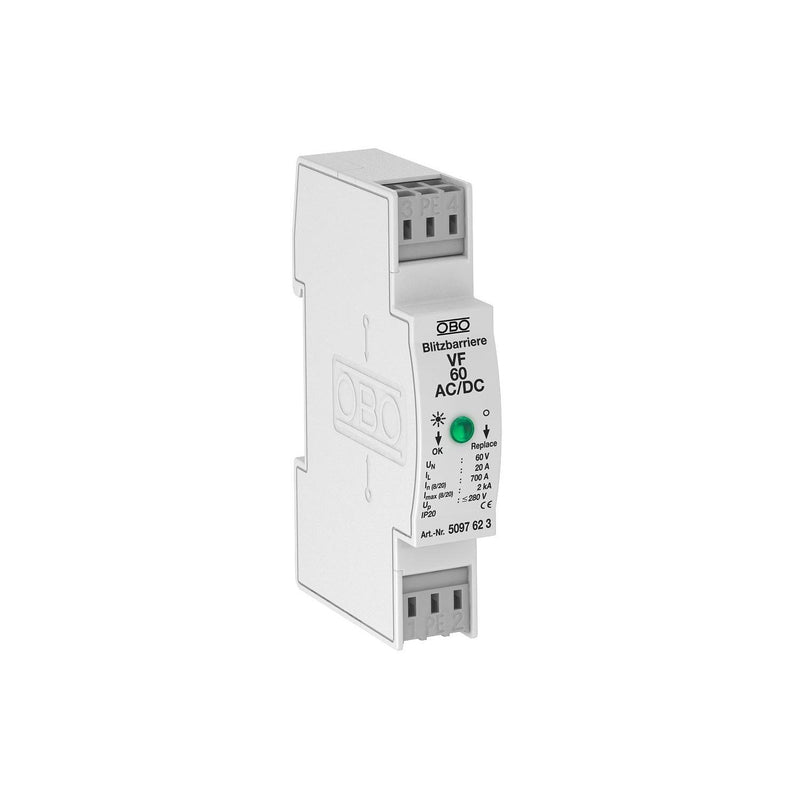 OBO Bettermann - Geräteüberspannungsschutz für Energietechnik/Stromversorgung Blitzbarriere VF60-AC/DC f.AC und DC