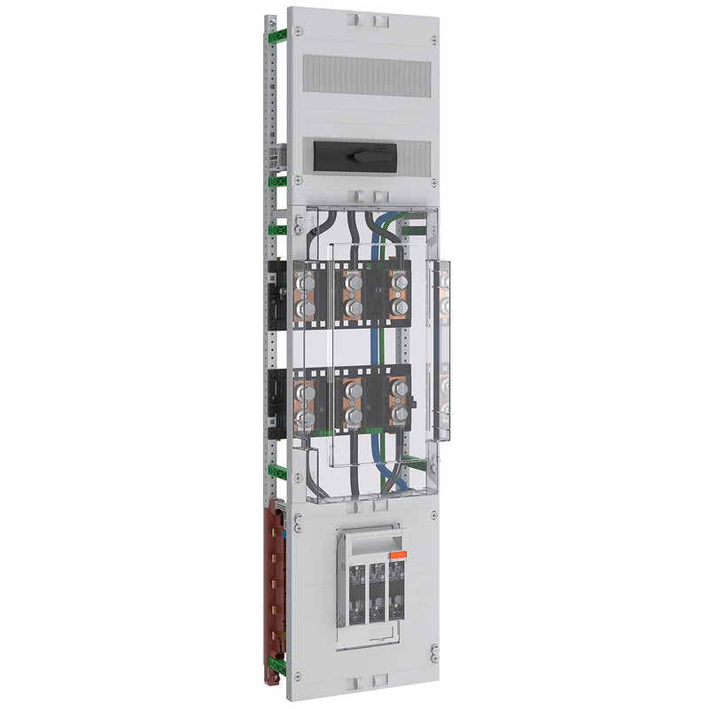 ABN - Verteilerfeld für Installationsverteiler Wandlerfeld 100A 40mm SaS ABNPW107S0051 BxH:250x1050mm − 6 Stück