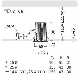 Zumtobel Group - Downlight/Strahler/Flutlicht LED-Downlight DIAMO R68 #60816955 2700K