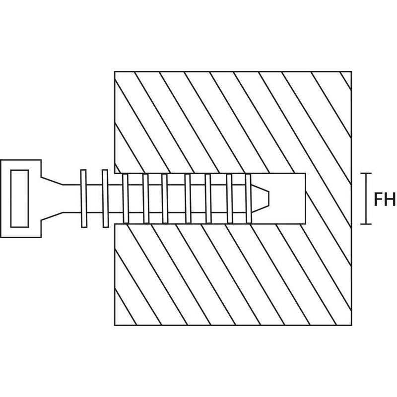 HellermannTyton - Befestigungssockel und -element für Kabelbinder Wanddübel LOK01B PA6HIR BK 100 schwarz − 100 Stück