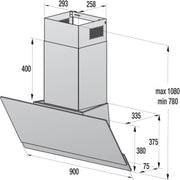 Gorenje - Dunstabzugshaube Kaminhaube kopffrei W9TB 90cm,sw