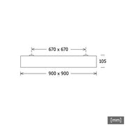 LTS Licht&Leuchten - Decken-/Wandleuchte LED-Anbauleuchte PLL52900402/DALI si 113W 4000K 8930lm