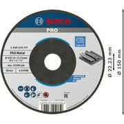 Bosch - Trenn-/Schleifscheibe PRO Metal Schleifscheibe, 2608619777 150 x 6 x 22.23 mm