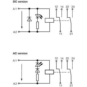 Weidmüller - Schaltrelais Relaiskoppler RCLKIT 24VAC2COLEDRT 24VDC/250V,8A 2W − 10 Stück