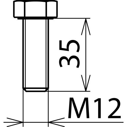 DEHN - Zubehör/Ersatzteile für Erdung und Blitzschutz Sechskantschraube SKSM12X35V2A DIN933 M12x35mm NIRO