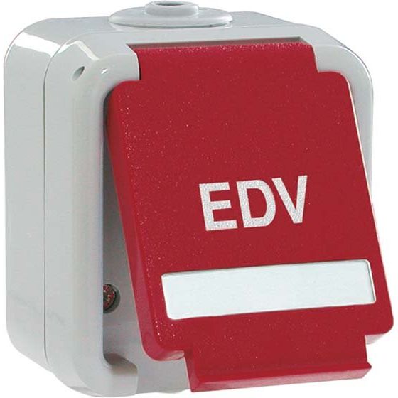 Peha - Schalter-/Steckdosenkombination Steckdose SCHUKO D6620 WABGLKNART EDV Beschrift., EDV, rot