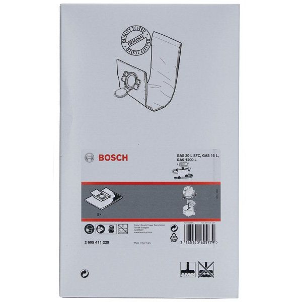 Bosch - Zubehör/Ersatzteile für Bodenpflege Vliesbeutel, passend zu 2605411229 GAS 20 L