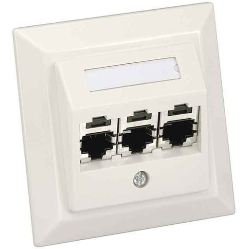 Panduit - Kommunikationsanschlussdose Kupfer Schrägzentralplatte,3-Port CS3P6TGAWY inkl. 3x CJS688TG