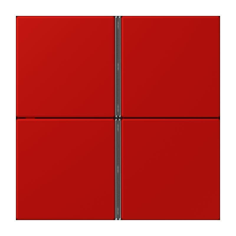Jung - Abdeckung/Bedienelement für Installationsschalterprogramme Tastensatz 4fach LC 404 TSA 227 rouge vermillon 31