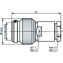 Telegärtner - Koax-Steckverbinder TNC Kabelstecker 100023816 löt/schr RG59 75Ohm